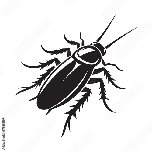 Cockroach silhouette vector illustration