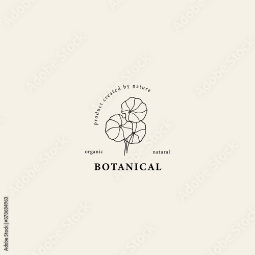 Hand drawn gotu kola leaves. Centella asiatica logo