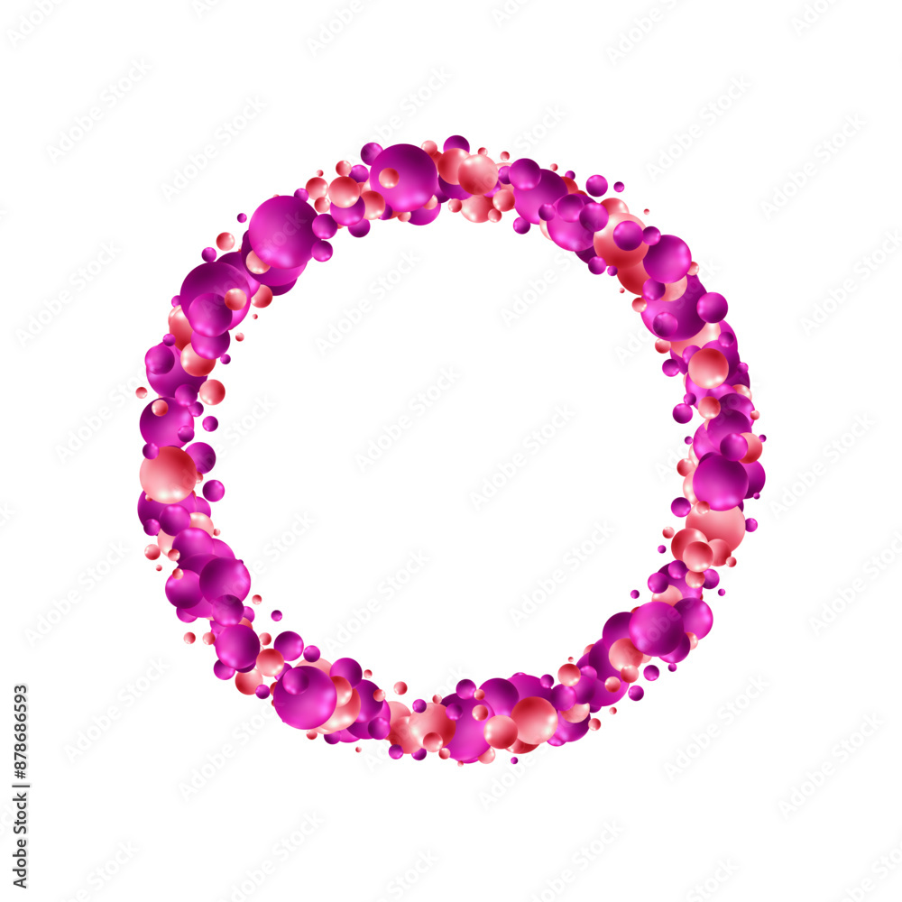 Fototapeta premium Purple and pink layers. Abstract vector background. Round photo frame. Eps 10