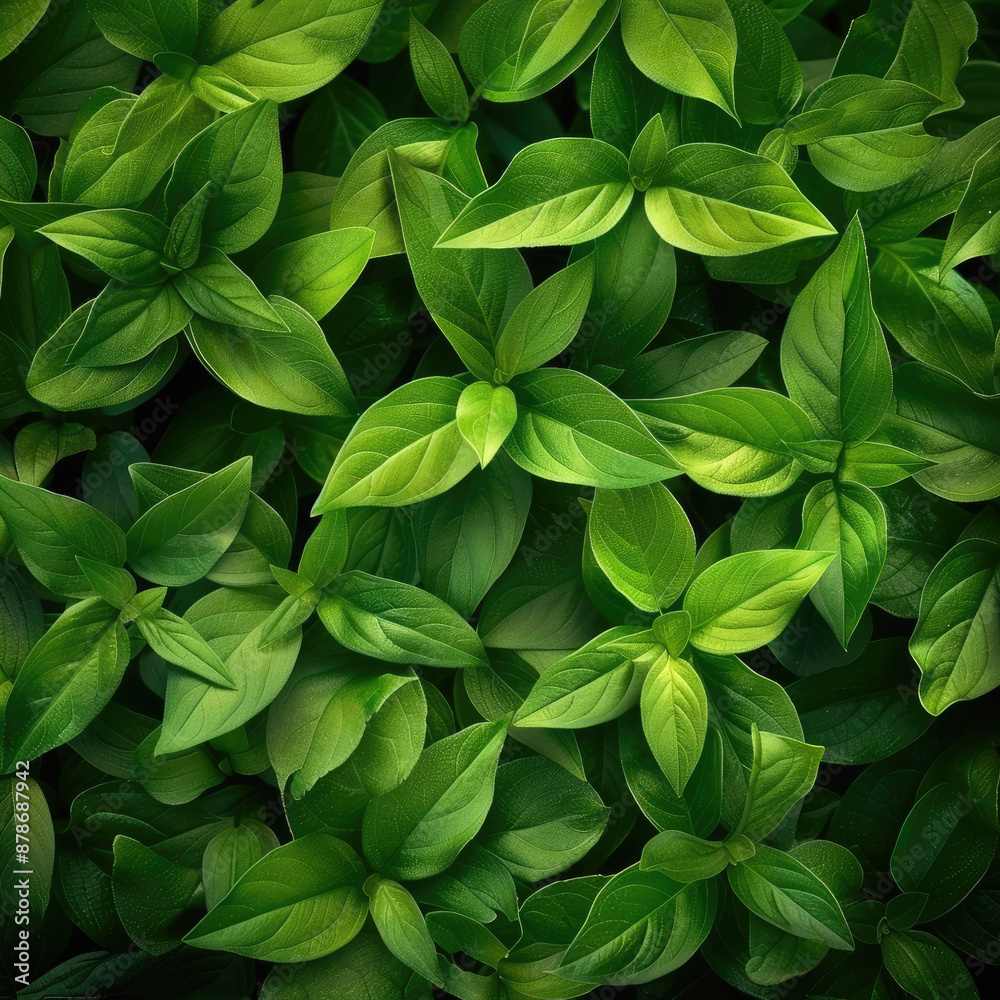 Closeup green leaves of tropical plant in garden