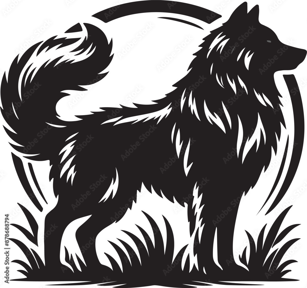 Fototapeta premium Wolf silhouette vector illustration