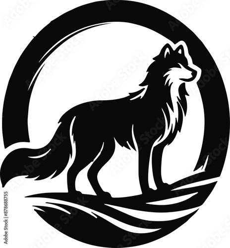 Wolf silhouette vector illustration