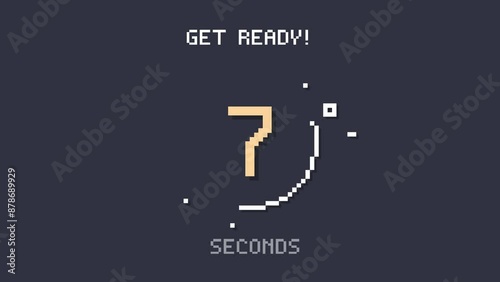 8-Bit Retro Video Game Pixel Art Countdown