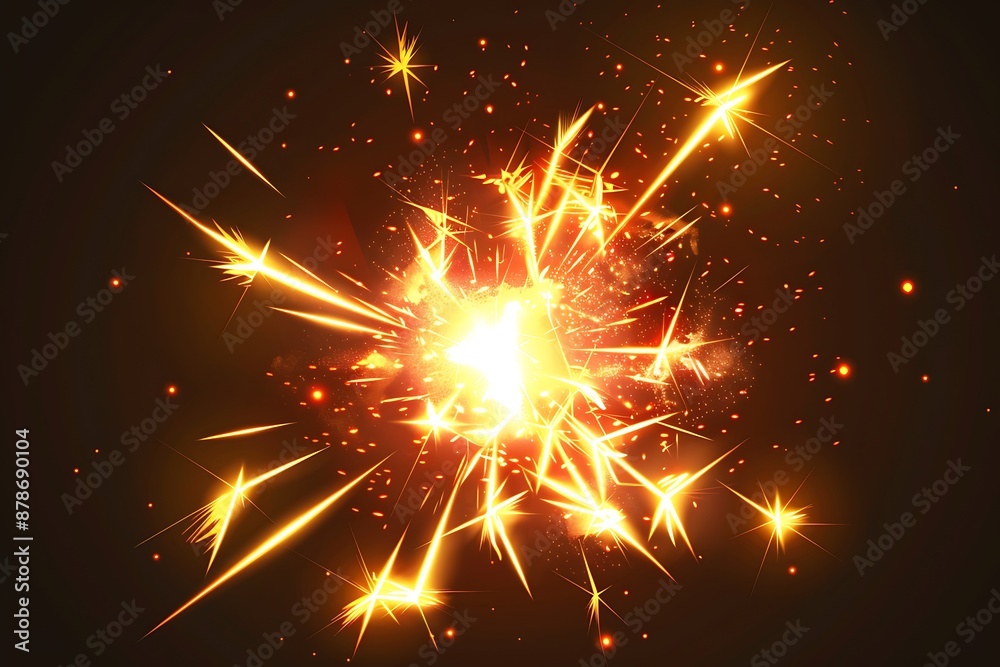 Naklejka premium A glowing firework icon with a burst effect, representing celebration and excitement