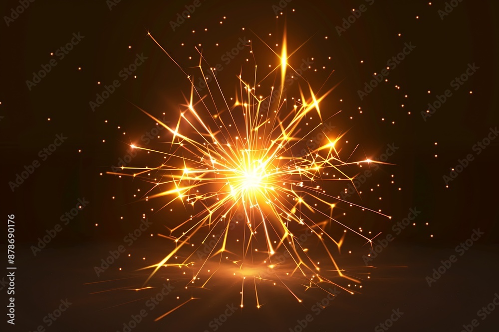 Fototapeta premium A glowing firework icon with a burst effect, representing celebration and excitement