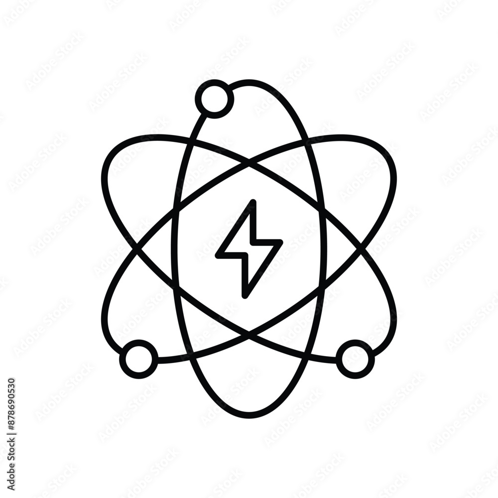 nuclear line icon with white background vector stock illustration nuclear line icon with white background vector stock illustration