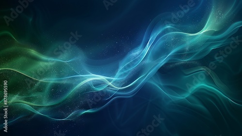 Ethereal Waves of Light in a Dark Abstract Background © Cris