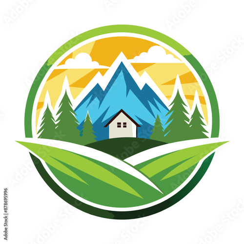 High Quality Flat Eco-Friendly Tourism Business Logo Vector Illustration