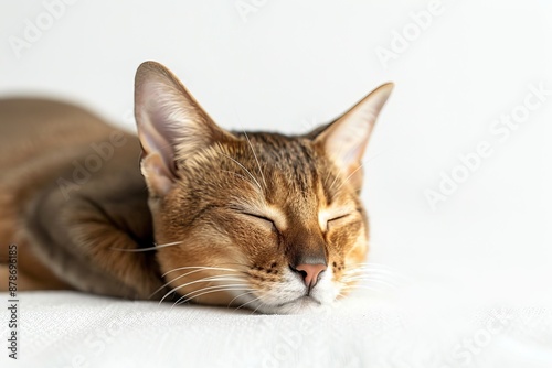 portrait of a Chausie cat breed, with white background