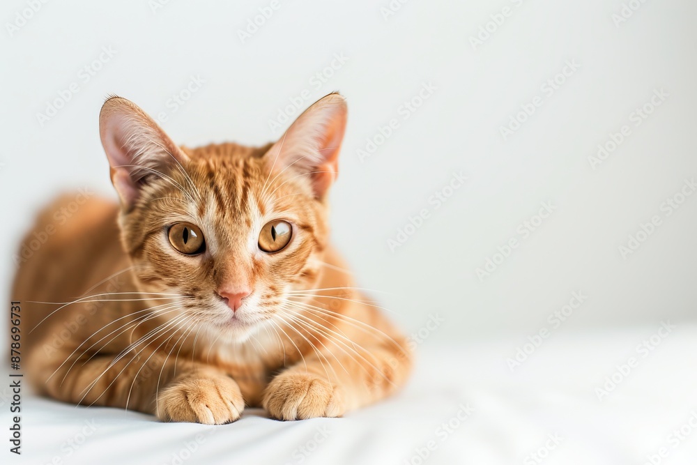 portrait of a Khao Manee cat breed, with white background portrait of a Khao Manee cat breed, with white background