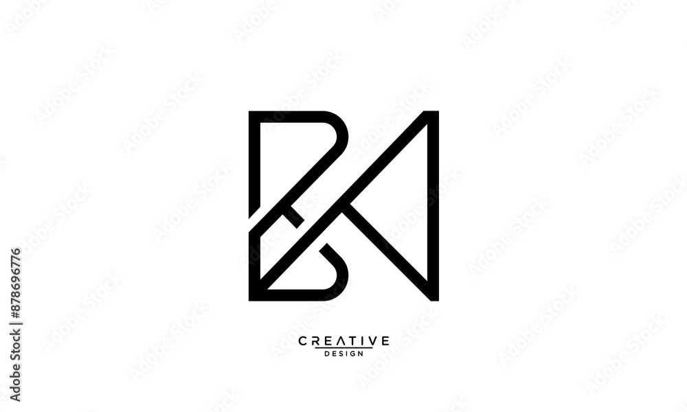 BA, AB, B, A, Abstract Letters Logo Monogram BA, AB, B, A, Abstract Letters Logo Monogram