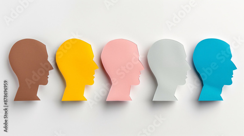 Colorful Silhouette Profiles - Pop Art Heads Design. Vibrant Minimalist Vector Art for Creative Use