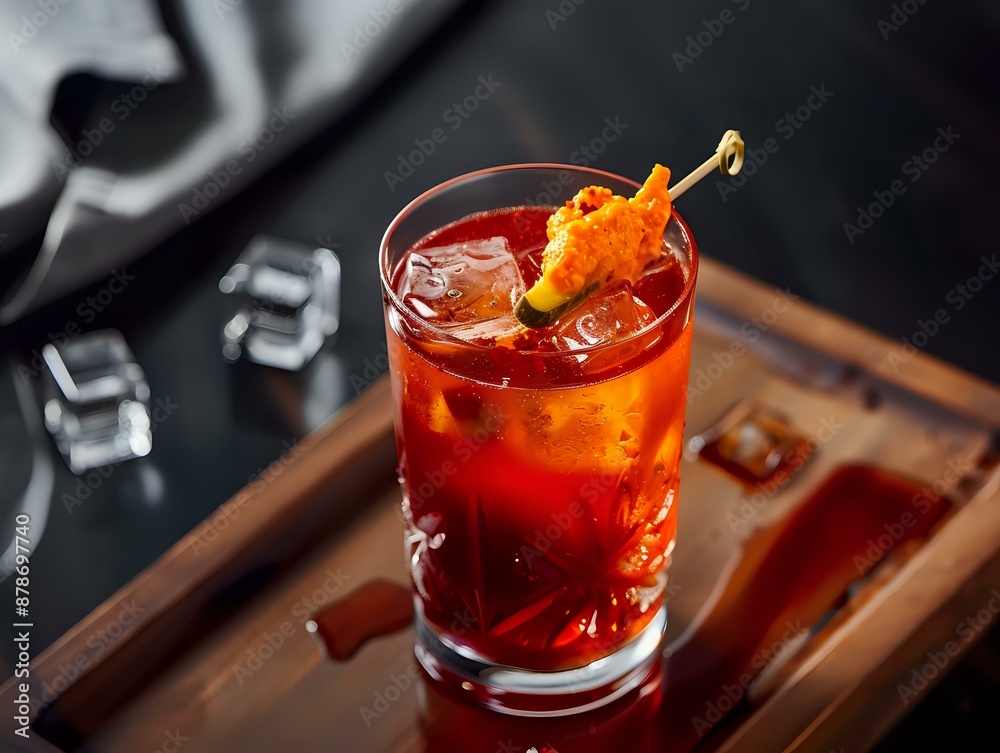 Vibrant Bloody Mary Cocktail with Pickle Spear Vibrant Bloody Mary Cocktail with Pickle Spear