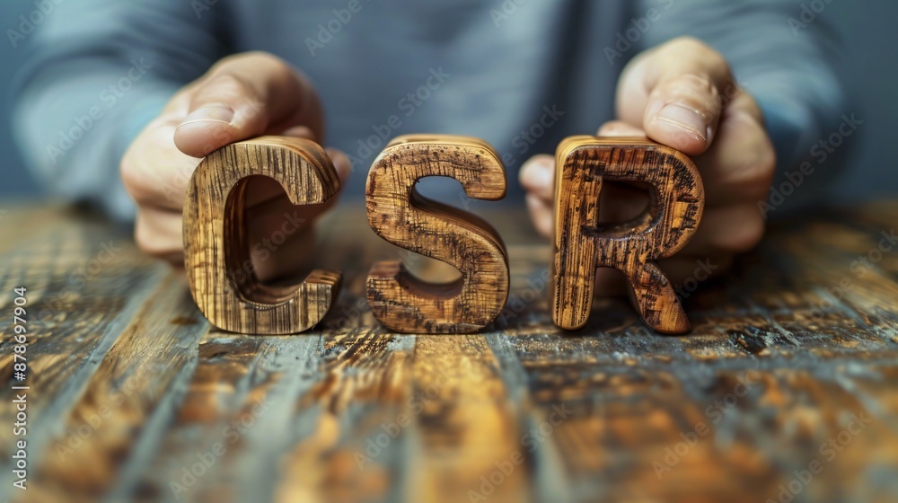 Fototapeta premium Hands Holding Wooden Letters 