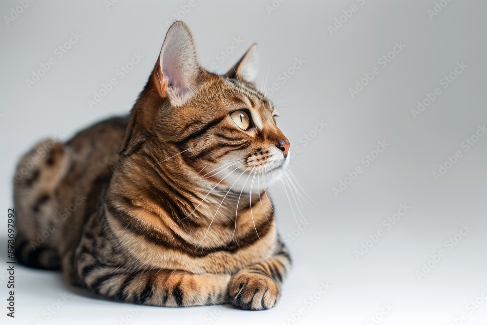 Obraz premium portrait of a Toyger cat breed, with white background