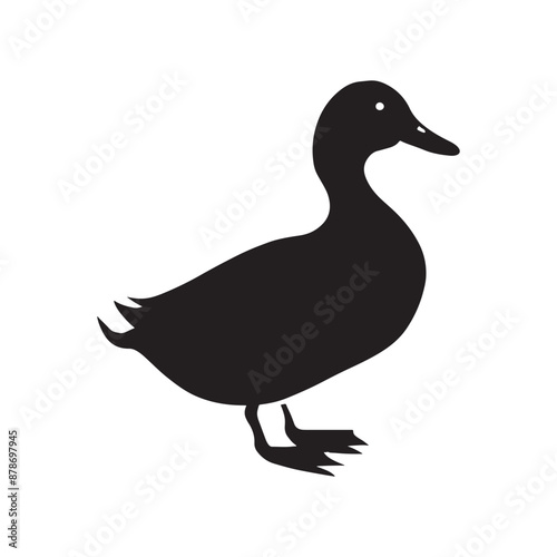 duck silhouettes, Lake Ducks Vector Silhouette, Duck silhouettes, duck vector collection, various poses, black isolated figures
