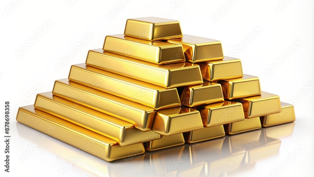 Golden Pyramid of Bars - A pyramid made of golden bars, representing wealth and financial success.