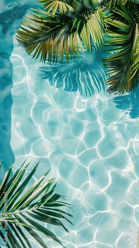 summer pool background shot top down