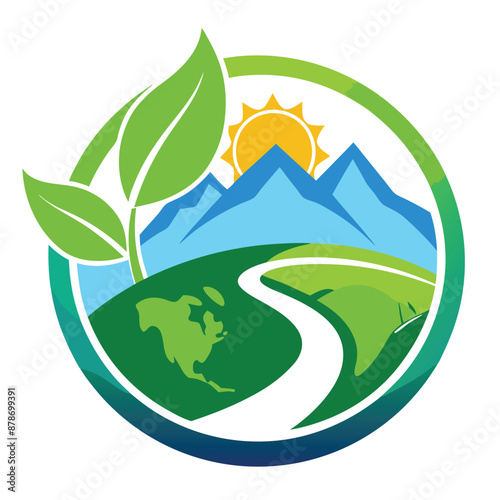 High Quality Flat Eco-Friendly Tourism Business Logo Vector Illustration