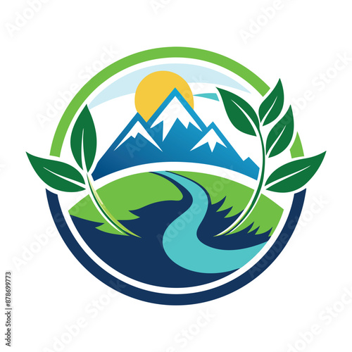 High Quality Flat Eco-Friendly Tourism Business Logo Vector Illustration