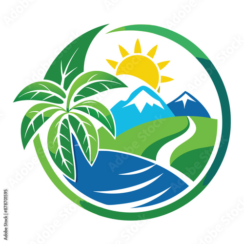 High Quality Flat Eco-Friendly Tourism Business Logo Vector Illustration