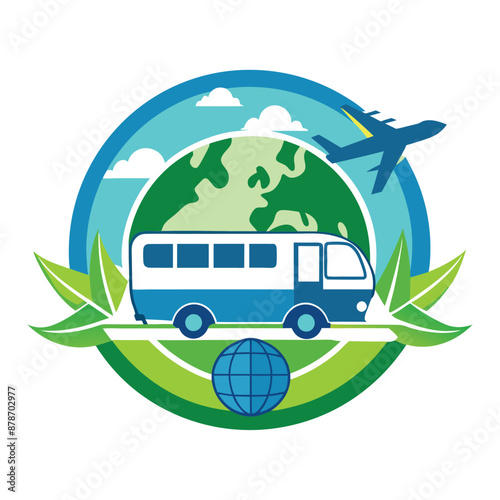 High Quality Flat Eco-Friendly Tourism Business Logo Vector Illustration