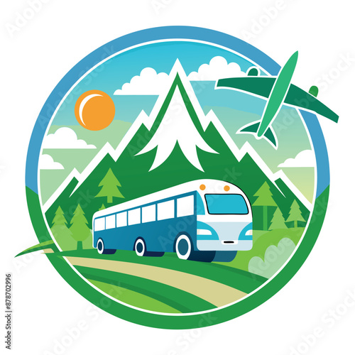 High Quality Flat Eco-Friendly Tourism Business Logo Vector Illustration