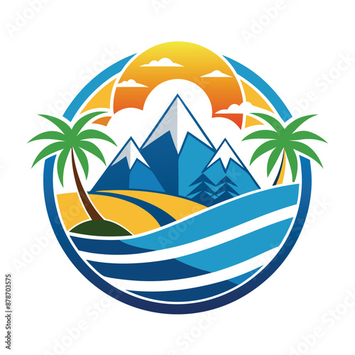High Quality Flat Eco-Friendly Tourism Business Logo Vector Illustration