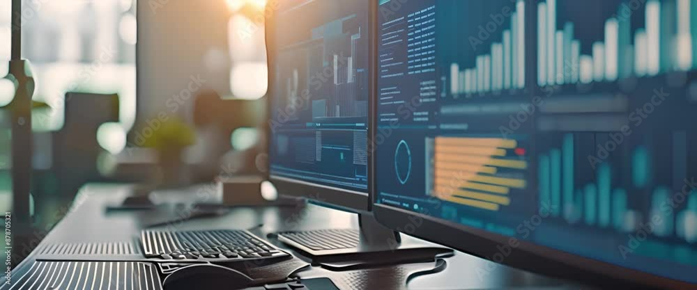 Business analysis of data CRM client overview computer technology dashboard system analyst