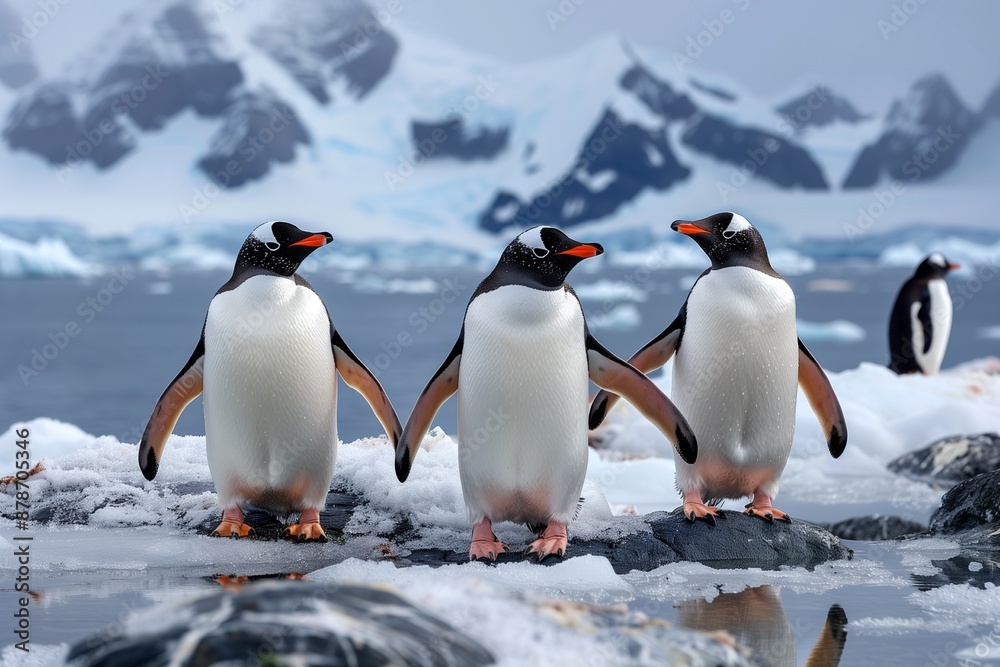 Obraz premium Gentoo Penguins on Island in Antarctica