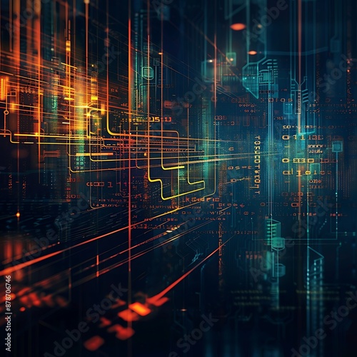 Digital background for tech, AI, data, audio, graphic, Generative AI