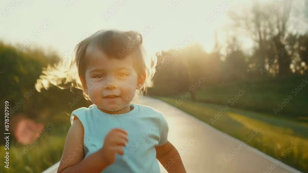 little child running in the park little child running in the park