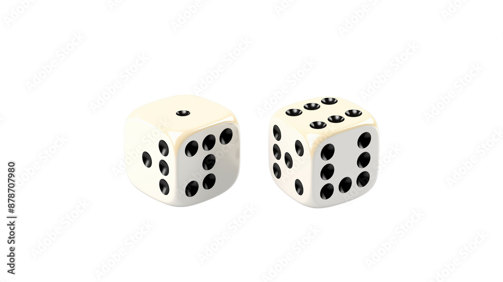 Two dices with black dots transparent background. Two dices with black dots transparent background.