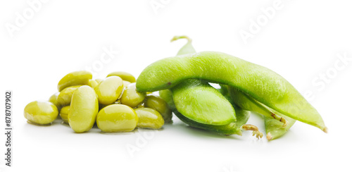 Wallpaper Mural Edamame soy beans isolated on white background. Torontodigital.ca