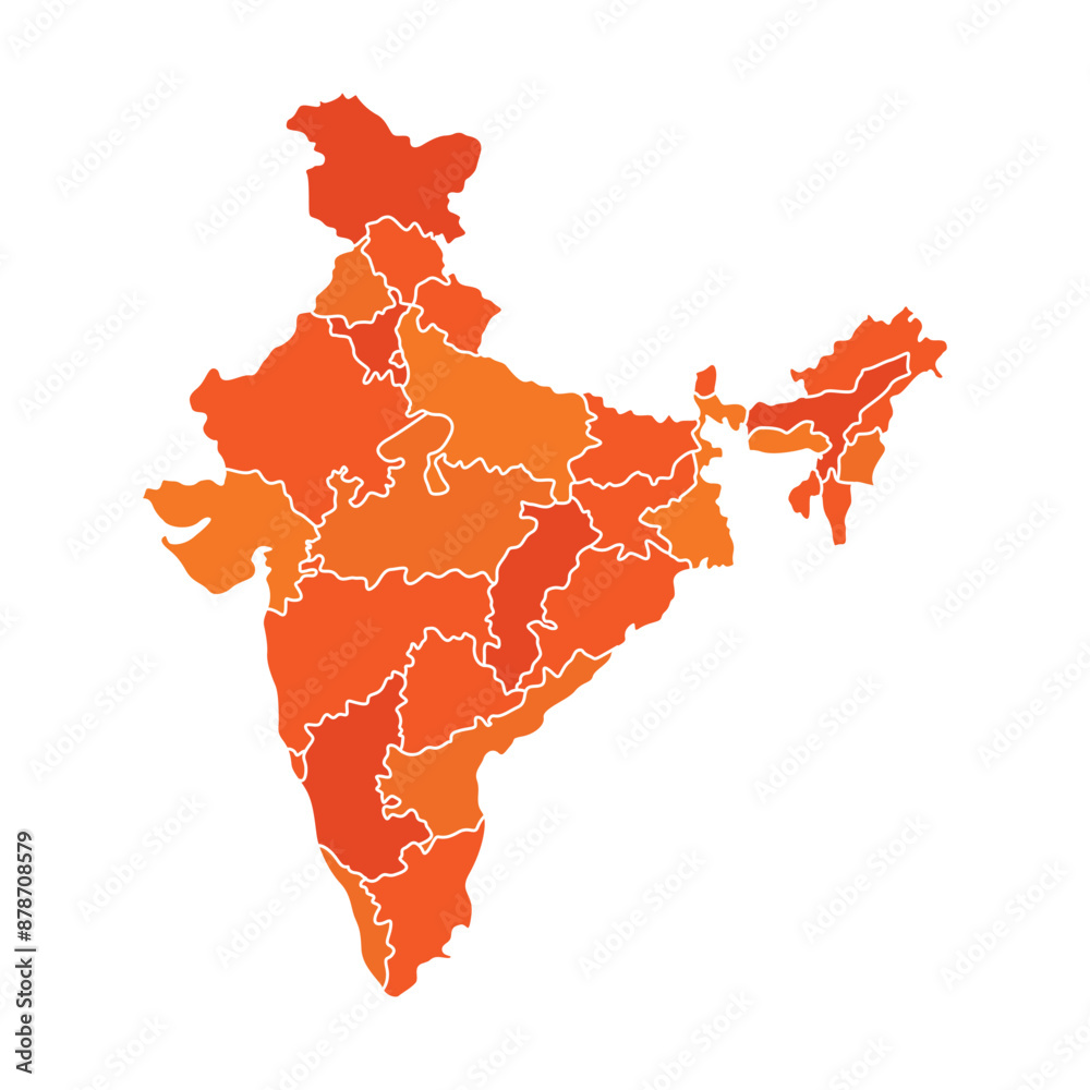 Geography Indian Map vector icon. Map of India. Detailed Map of India ...