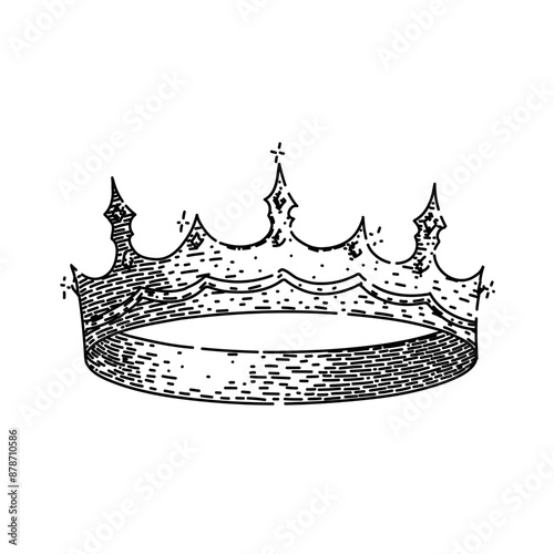 prince crown king hand drawn. queen gold, princess dom, symbol corona prince crown king vector sketch. isolated black illustration