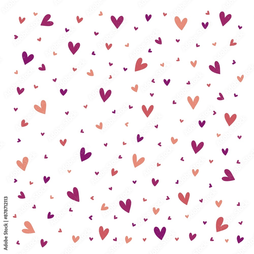 Valentine's Day. Background Vector Hearts. Seamless abstract pattern. Beautiful texture for textile or paper print.