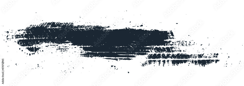 © sergio34 - Mud tire tracking. Dirt track from the car wheel protector. Tire mark silhouette. Grunge overlay texture. Abstract black pattern. Vector illustration, EPS 10. © sergio34 - Mud tire tracking. Dirt track from the car wheel protector. Tire mark silhouette. Grunge overlay texture. Abstract black pattern. Vector illustration, EPS 10.