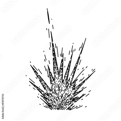 smoke explosion bomb hand drawn. flame fireball, explosive dynamite, boom black smoke explosion bomb vector sketch. isolated black illustration