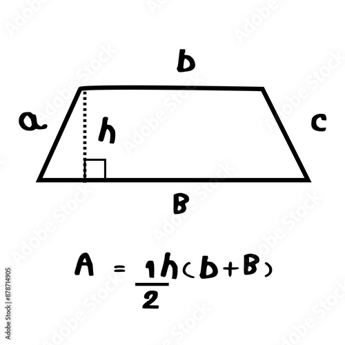 equation of area of trapezoid  illustration