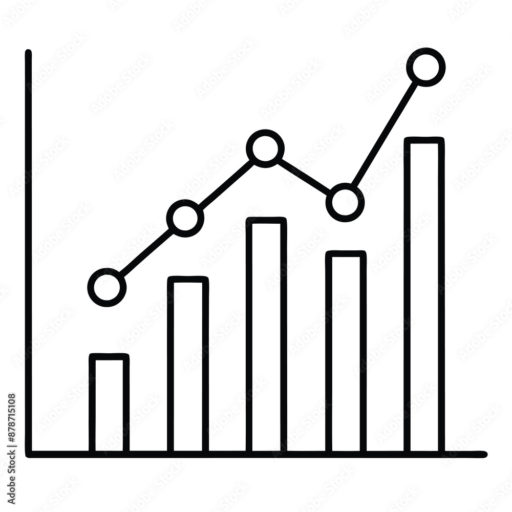 Growth Graph Bar Chart Silhouette Icon Logo Vector Illustration on White Background Growth Graph Bar Chart Silhouette Icon Logo Vector Illustration on White Background