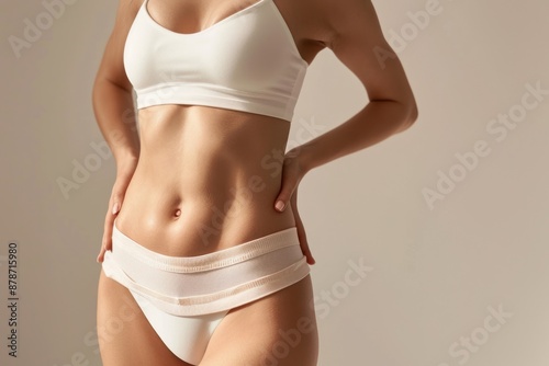 a firm abdomen for the abdominoplasty advertisement for an aesthetic clinic photo