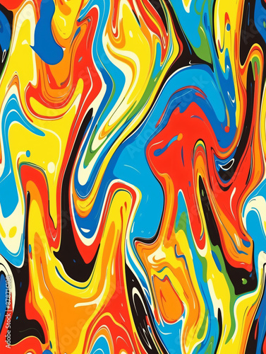 Abstract background of a colorful liquid pattern creating wavy shapes © Michael