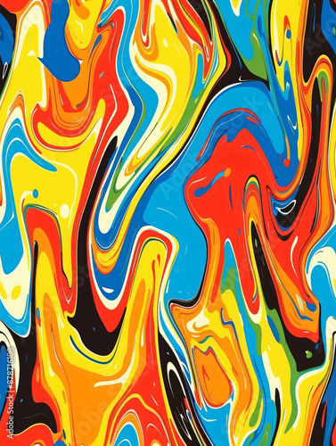 Abstract background of a colorful liquid pattern creating wavy shapes