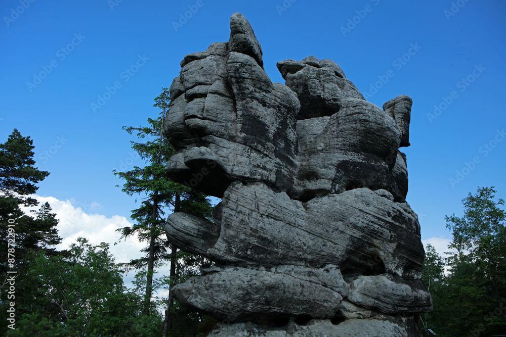 Rock formation on the top of Szczeliniec Wielki, Table Mountains, Poland