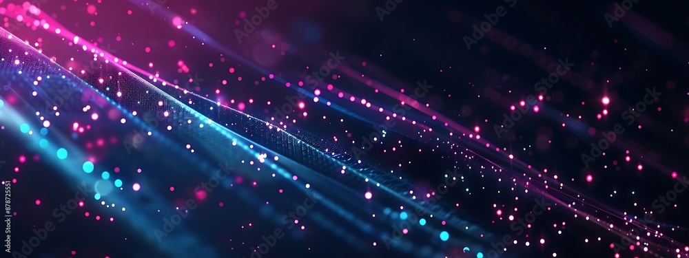 Fototapeta premium Digital backdrop ideal for technological workflows, neural networks, AI, data transmission and security, digital archiving, multimedia presentations, scientific research, education, Generative AI