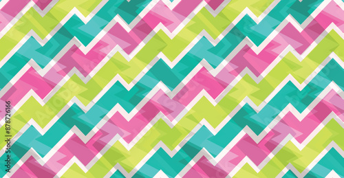 Seamless vivid colorful abstract zigzag vector pattern