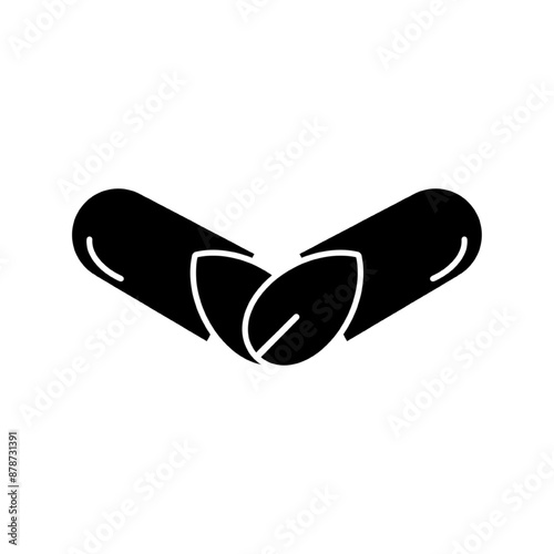 herb medicine icon, natural organic supplements, biologically active additive, thin line symbol on white background - editable stroke vector illustration