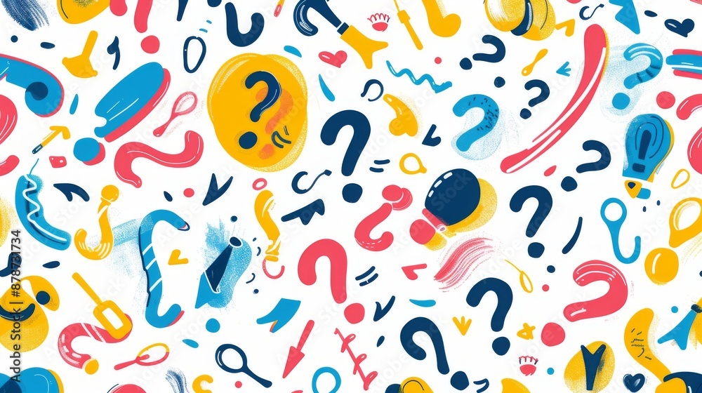 Abstract Colorful Pattern with Question Marks Abstract Colorful Pattern with Question Marks
