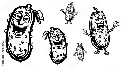Pickle vector black and white,pickle